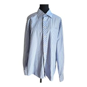 Ted Baker Light Blue Striped Dress Shirt Size 16.5
